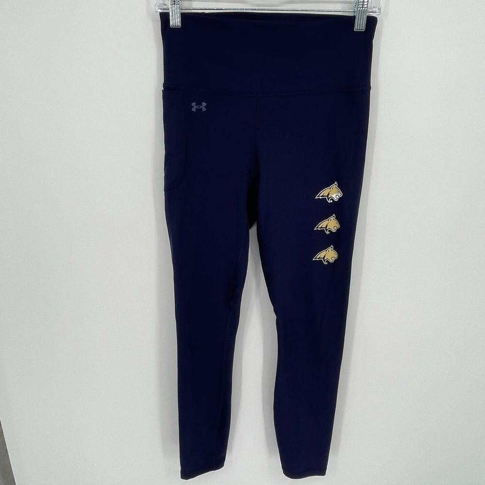 Under Armour Women's Navy Blue Bobcats Logo Pocket Leggings Size‎ Medium